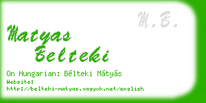 matyas belteki business card